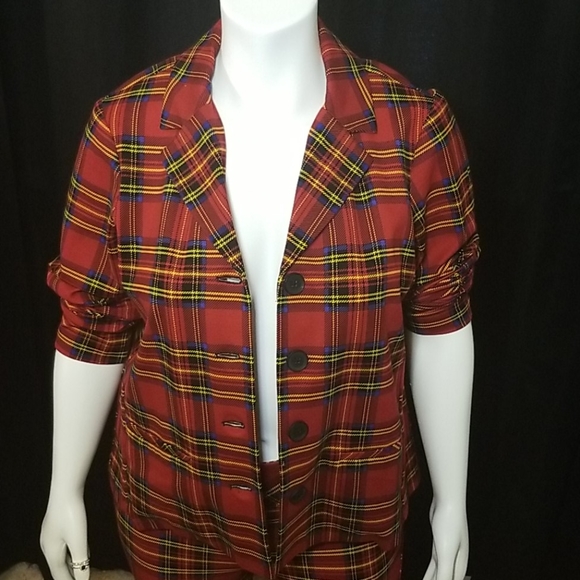 Torrid Betsey Johnson Plaid Premium Ponte Blazer - Picture 2 of 7